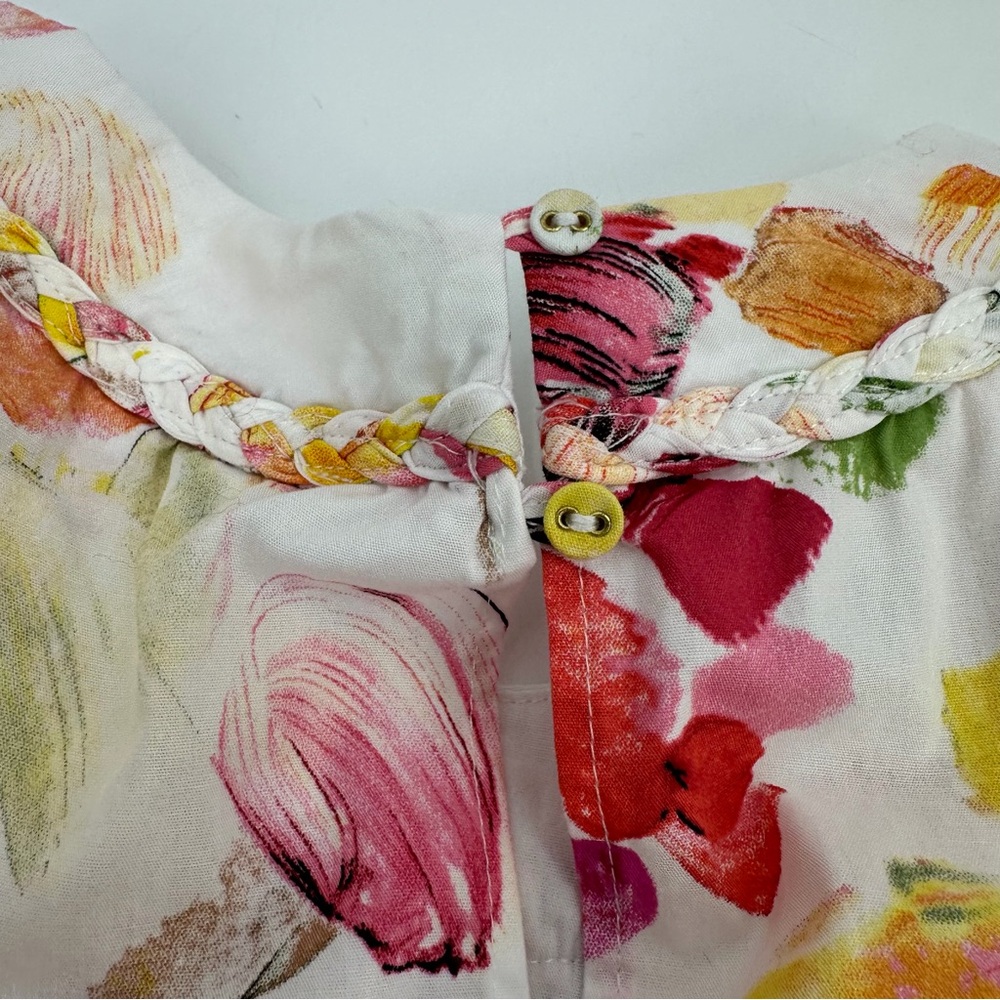 Fairhope Blouse Women’s XXL Pink Floral Ruffle Sleeve Braid Spring Top Feminine - Picture 13 of 15